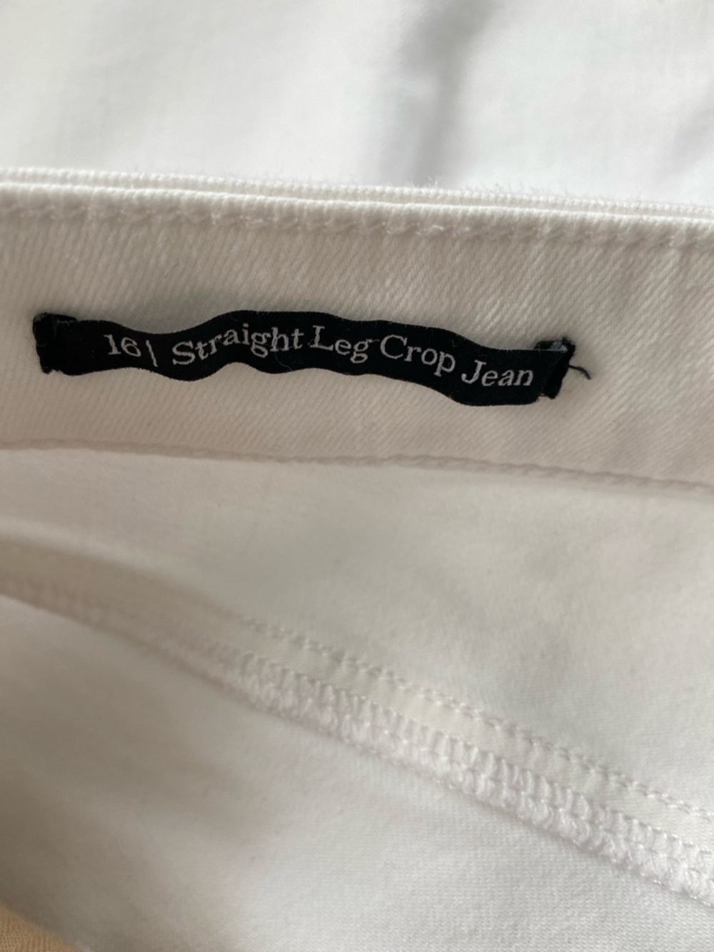 Women's White Stretch Jeans - Classic Straight Leg cropped jean - Picture 4 of 5